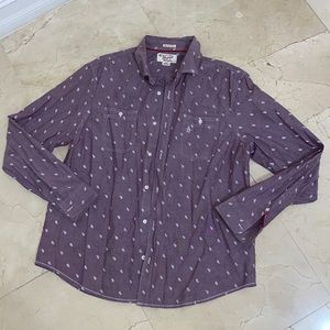 ORIGINAL PENGUIN Light Maroon Long Sleeve Button Down